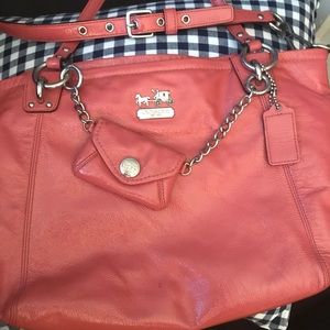 Pink patent leather authentic coach bag